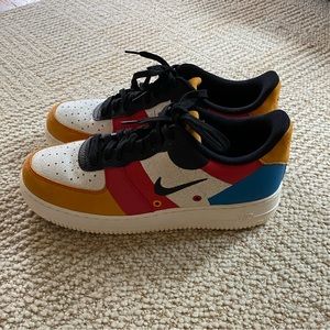Nike Air Force 1 Low Premium Amber Rise/Black/Imperial Blue/Sail SIZE 10